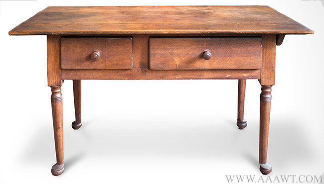 Table, Kitchen Work Table, Queen Anne, Asymmetrical Drawers, Original Surface
Pennsylvania, Circa 1750ish, entire view